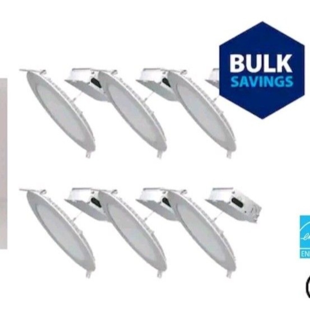 12PK Utilitech 6" Dimmable LED Canless Wet Rated Recessed Down Light